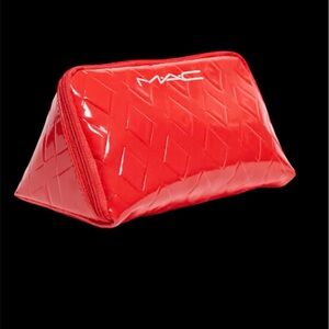 MAC Red Quilted  Glossy Cosmetic Bag